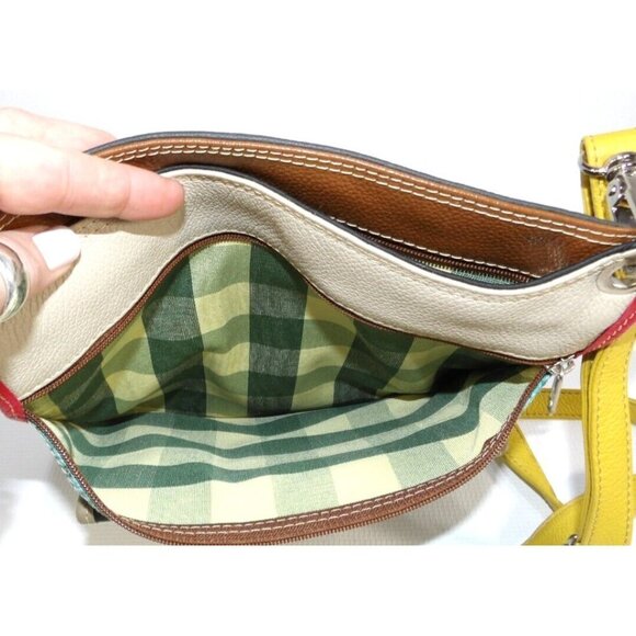 Leather patchwork small cross body, shoulder bag, handbag, purse NEW NO TAGS - Picture 3 of 8